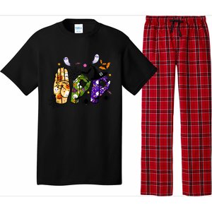 American Sign Language Boo Asl Halloween For Gift Pajama Set