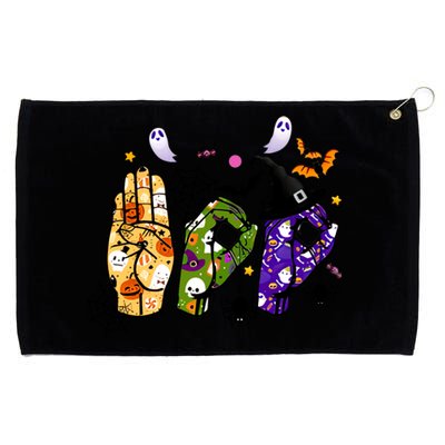 American Sign Language Boo Asl Halloween For Gift Grommeted Golf Towel