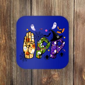 American Sign Language Boo Asl Halloween For Gift Coaster