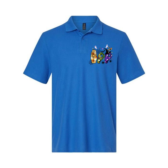 American Sign Language Boo Asl Halloween For Gift Softstyle Adult Sport Polo