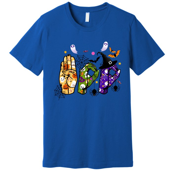 American Sign Language Boo Asl Halloween For Gift Premium T-Shirt