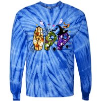 American Sign Language Boo Asl Halloween For Gift Tie-Dye Long Sleeve Shirt