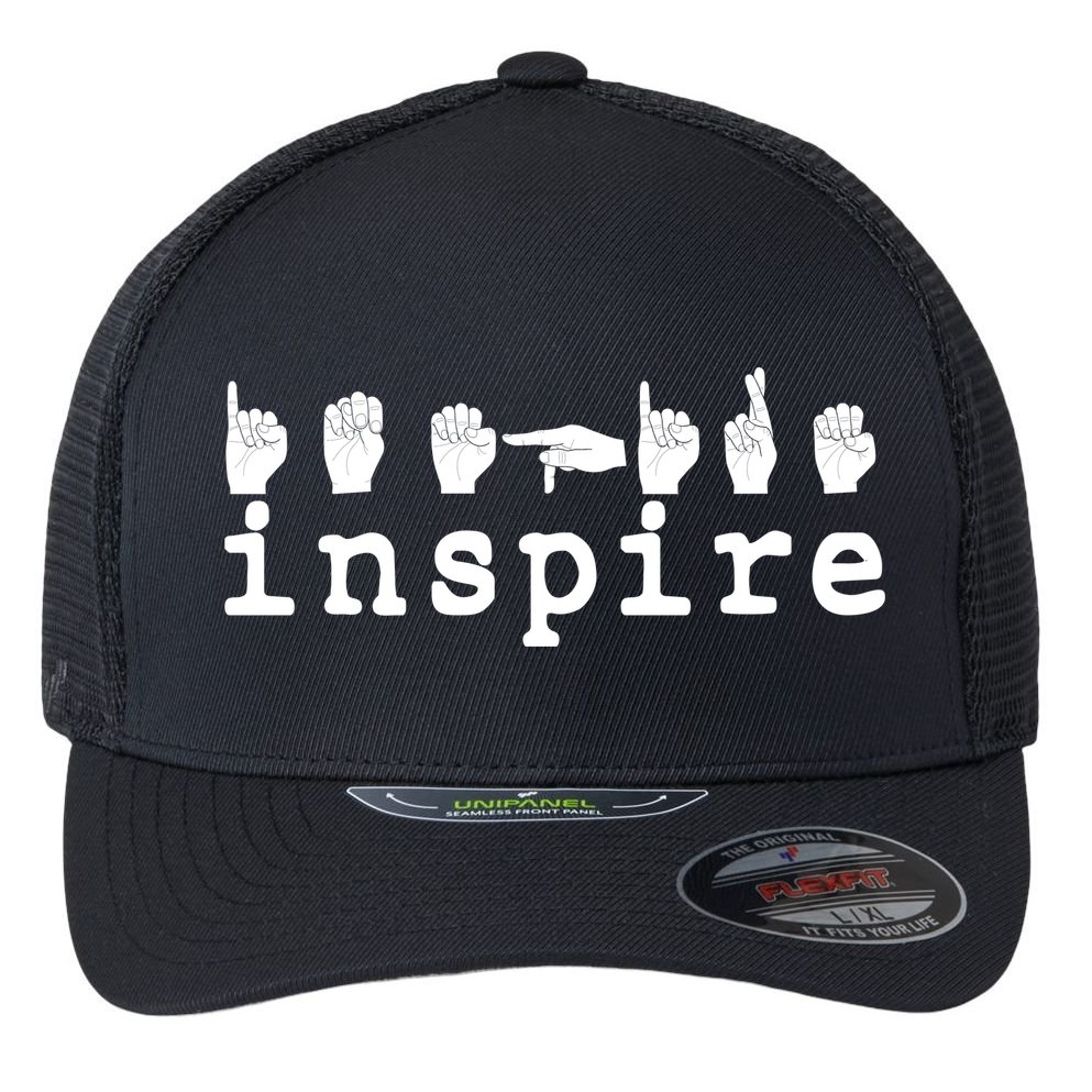 ASL Sign Langage Inspire Flexfit Unipanel Trucker Cap