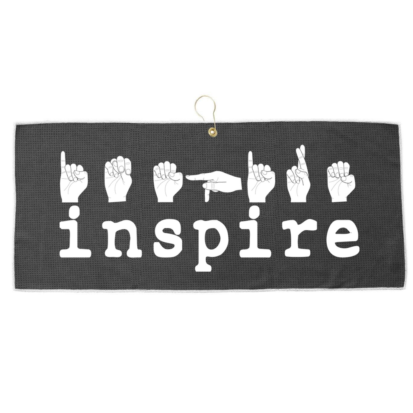 ASL Sign Langage Inspire Large Microfiber Waffle Golf Towel