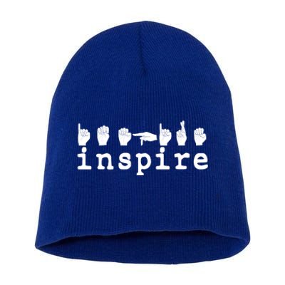 ASL Sign Langage Inspire Short Acrylic Beanie