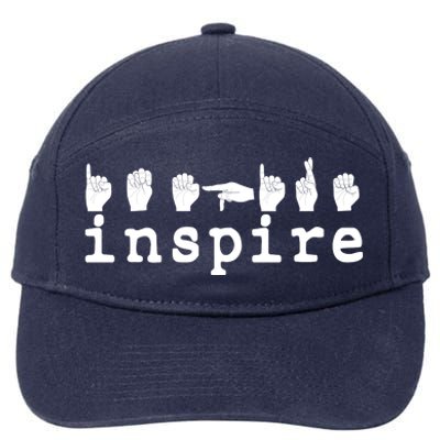 ASL Sign Langage Inspire 7-Panel Snapback Hat