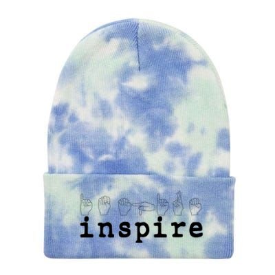 ASL Sign Langage Inspire Tie Dye 12in Knit Beanie