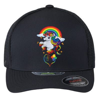 Autism Sign Language Asl Puzzle Be Kind Teacher Unicorn Gift Flexfit Unipanel Trucker Cap