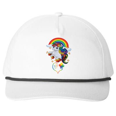 Autism Sign Language Asl Puzzle Be Kind Teacher Unicorn Gift Snapback Five-Panel Rope Hat