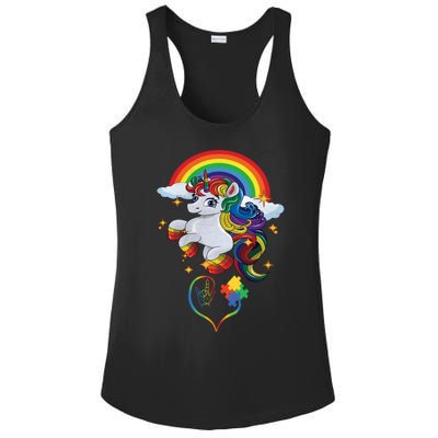 Autism Sign Language Asl Puzzle Be Kind Teacher Unicorn Gift Ladies PosiCharge Competitor Racerback Tank