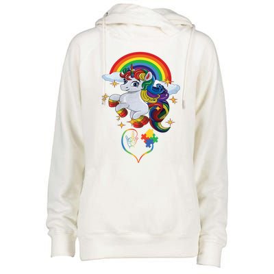 Autism Sign Language Asl Puzzle Be Kind Teacher Unicorn Gift Womens Funnel Neck Pullover Hood