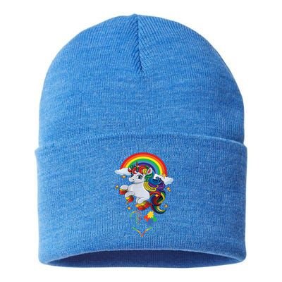 Autism Sign Language Asl Puzzle Be Kind Teacher Unicorn Gift Sustainable Knit Beanie