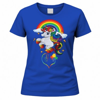 Autism Sign Language Asl Puzzle Be Kind Teacher Unicorn Gift Women's T-Shirt