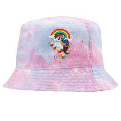 Autism Sign Language Asl Puzzle Be Kind Teacher Unicorn Gift Tie-Dyed Bucket Hat