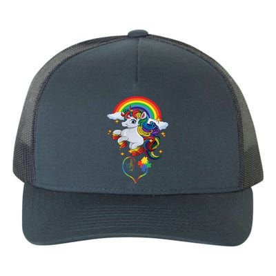 Autism Sign Language Asl Puzzle Be Kind Teacher Unicorn Gift Yupoong Adult 5-Panel Trucker Hat