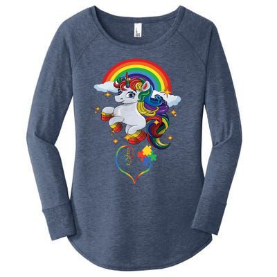 Autism Sign Language Asl Puzzle Be Kind Teacher Unicorn Gift Women's Perfect Tri Tunic Long Sleeve Shirt