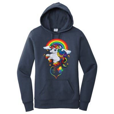 Autism Sign Language Asl Puzzle Be Kind Teacher Unicorn Gift Women's Pullover Hoodie