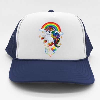 Autism Sign Language Asl Puzzle Be Kind Teacher Unicorn Gift Trucker Hat