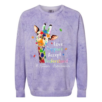 Autism Shirt Love Accept Support Autistic Autism Awareness Colorblast Crewneck Sweatshirt