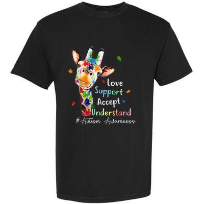 Autism Shirt Love Accept Support Autistic Autism Awareness Garment-Dyed Heavyweight T-Shirt