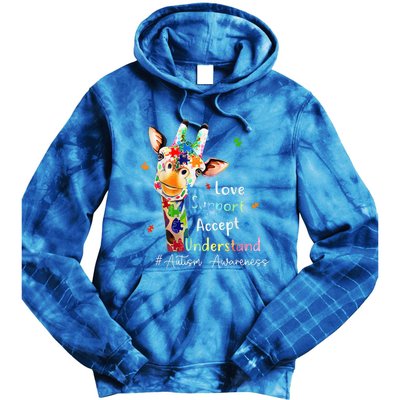 Autism Shirt Love Accept Support Autistic Autism Awareness Tie Dye Hoodie