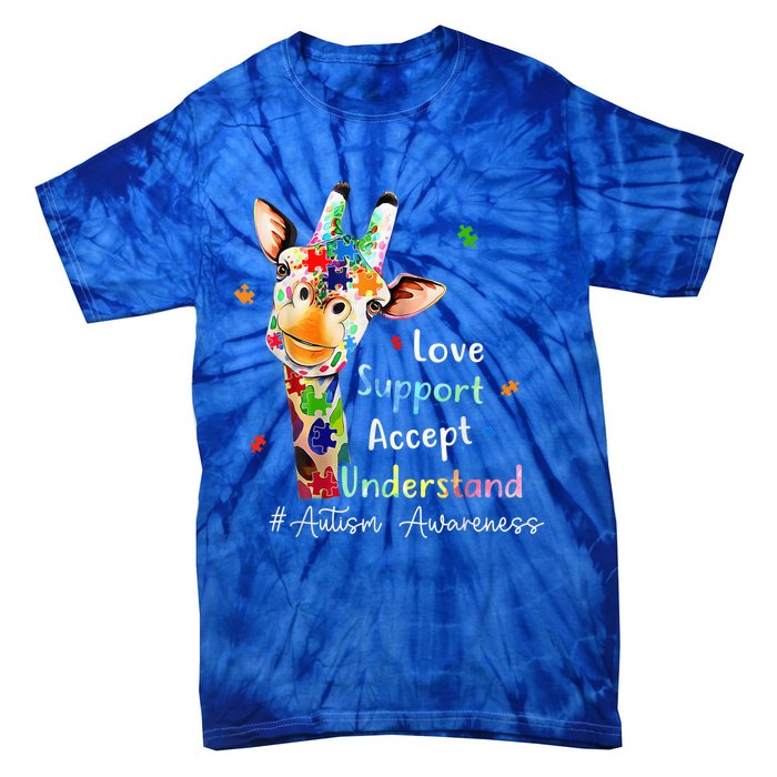 Autism Shirt Love Accept Support Autistic Autism Awareness Tie-Dye T-Shirt