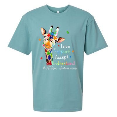 Autism Shirt Love Accept Support Autistic Autism Awareness Sueded Cloud Jersey T-Shirt