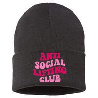 Anti Social Lifting Club Funny Sustainable Knit Beanie