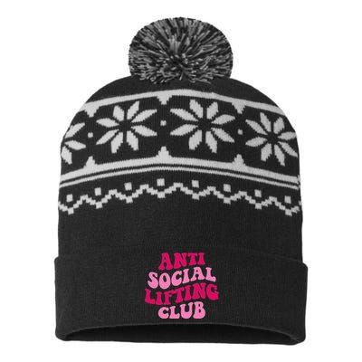 Anti Social Lifting Club Funny USA-Made Snowflake Beanie