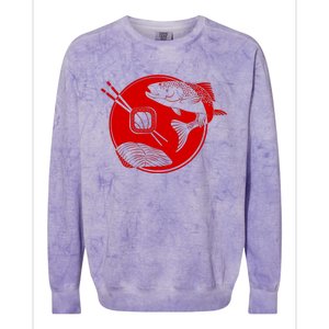 Anime Sushi Logo Salmon Sashimi Sushi Colorblast Crewneck Sweatshirt