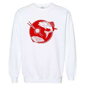 Anime Sushi Logo Salmon Sashimi Sushi Garment-Dyed Sweatshirt