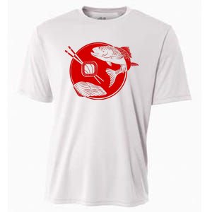 Anime Sushi Logo Salmon Sashimi Sushi Cooling Performance Crew T-Shirt