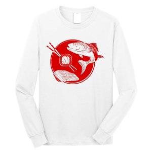 Anime Sushi Logo Salmon Sashimi Sushi Long Sleeve Shirt