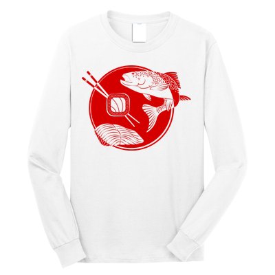 Anime Sushi Logo Salmon Sashimi Sushi Long Sleeve Shirt