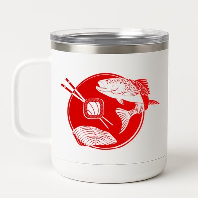 Anime Sushi Logo Salmon Sashimi Sushi 12 oz Stainless Steel Tumbler Cup