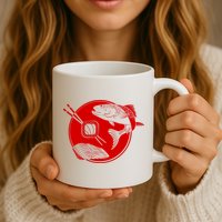 Anime Sushi Logo Salmon Sashimi Sushi Mug