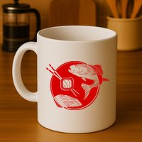 Anime Sushi Logo Salmon Sashimi Sushi Mug
