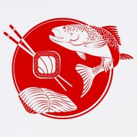 Anime Sushi Logo Salmon Sashimi Sushi Mug