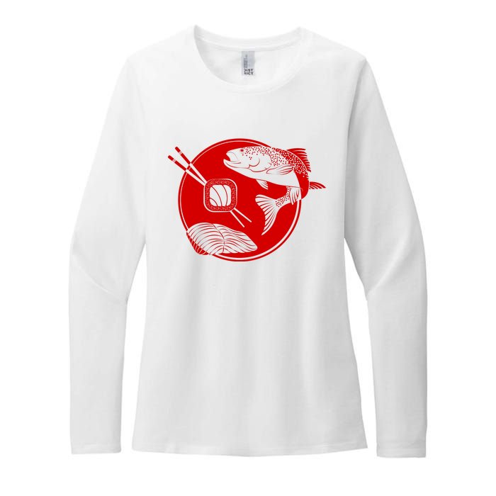 Anime Sushi Logo Salmon Sashimi Sushi Womens CVC Long Sleeve Shirt