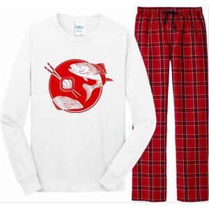 Anime Sushi Logo Salmon Sashimi Sushi Long Sleeve Pajama Set