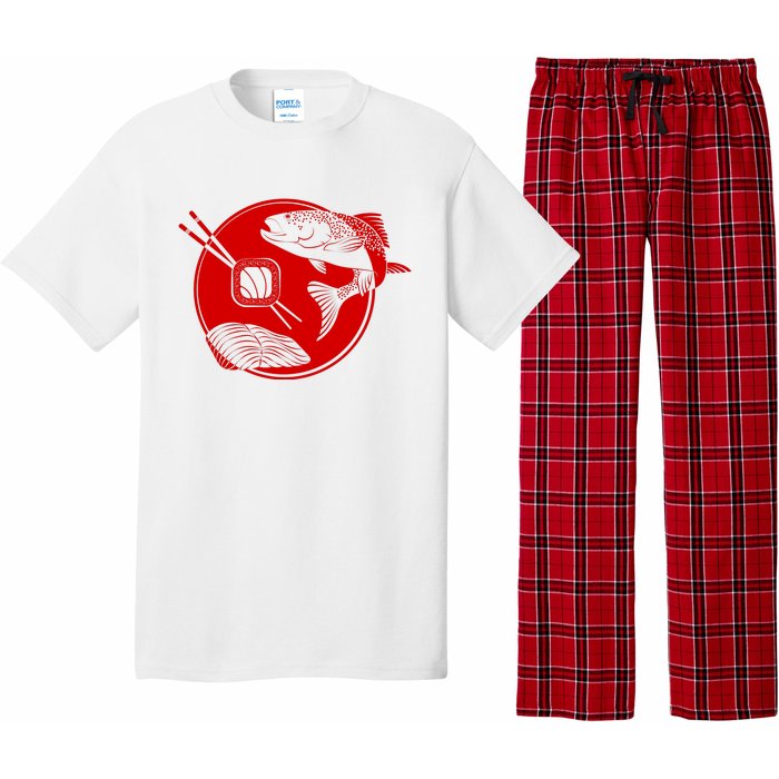 Anime Sushi Logo Salmon Sashimi Sushi Pajama Set