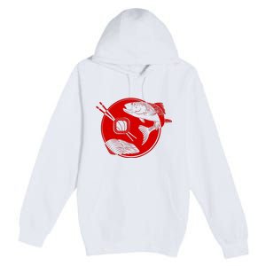 Anime Sushi Logo Salmon Sashimi Sushi Premium Pullover Hoodie