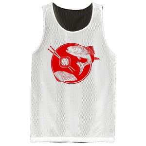 Anime Sushi Logo Salmon Sashimi Sushi Mesh Reversible Basketball Jersey Tank