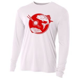 Anime Sushi Logo Salmon Sashimi Sushi Cooling Performance Long Sleeve Crew