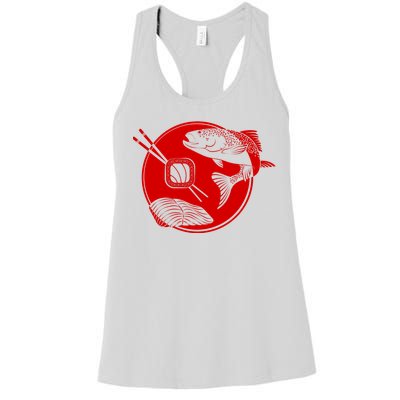 Anime Sushi Logo Salmon Sashimi Sushi Women's Racerback Tank