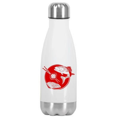 Anime Sushi Logo Salmon Sashimi Sushi Stainless Steel Insulated Water Bottle