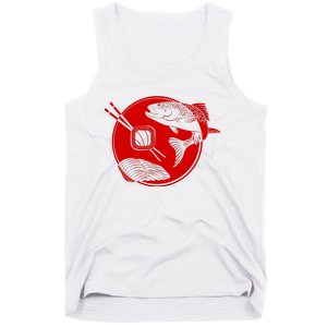 Anime Sushi Logo Salmon Sashimi Sushi Tank Top