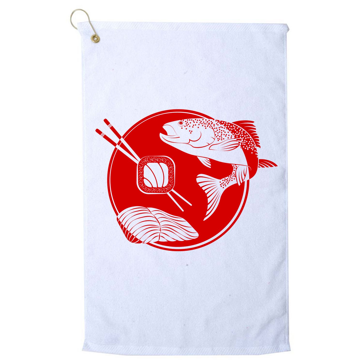 Anime Sushi Logo Salmon Sashimi Sushi Golf Towel