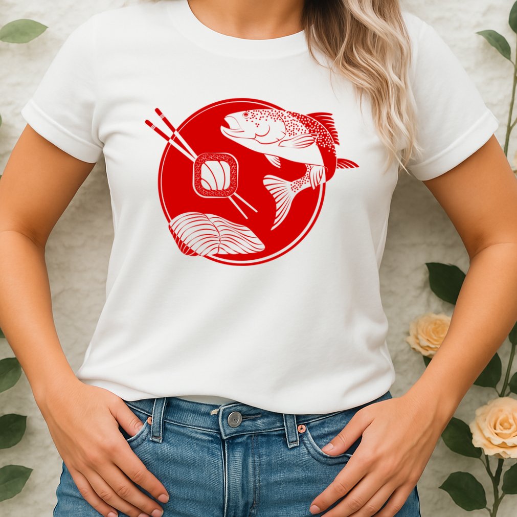 Anime Sushi Logo Salmon Sashimi Sushi Womens T-Shirt