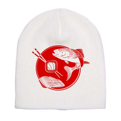 Anime Sushi Logo Salmon Sashimi Sushi Short Acrylic Beanie